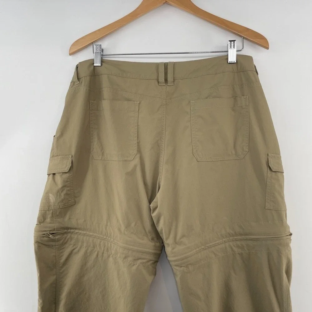 North Face Women's Convertible Pants Size 16 Beige‎ Hiking Drawstring Nylon